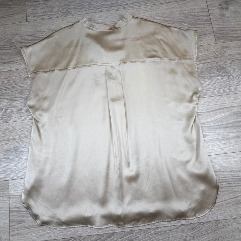 Banana Republic Serenade Silk Dolman Tunic Beige Champagne 100% Silk Blouse Sz M - Picture 7 of 8